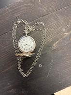Zilverkleurig zakhorloge met ketting, Overige merken, Staal, Zakhorloge, Gebruikt