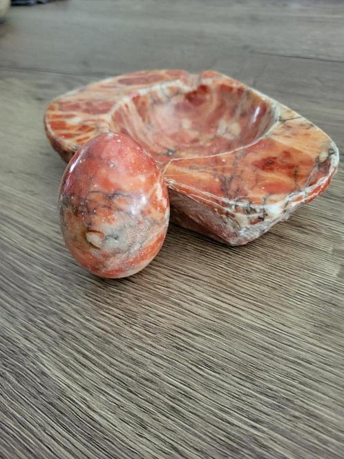 Rode alabastine asbak, Antiek en Kunst, Antiek | Glas en Kristal, Ophalen of Verzenden