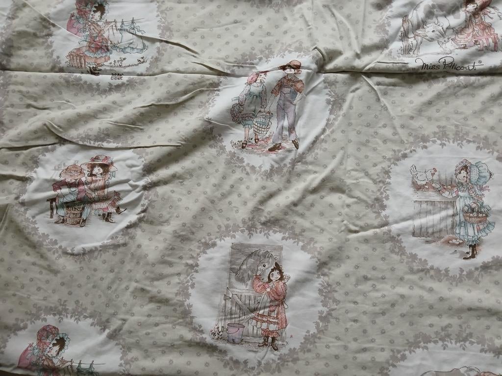 1persoons dekbed overtreken kussenhoes Miss Petticaot, Ophalen of Verzenden, Eenpersoons, Dekbedovertrek