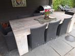 Tuinset met 8 stoelen, Tuin en Terras, Ophalen, Gebruikt, Teakhout, 8 zitplaatsen