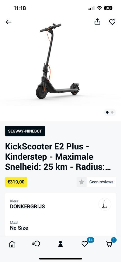 Segway - Ninebot E2 Plus elektrische step, Fietsen en Brommers, Steps, Zo goed als nieuw, Elektrische step (E-scooter), Ophalen