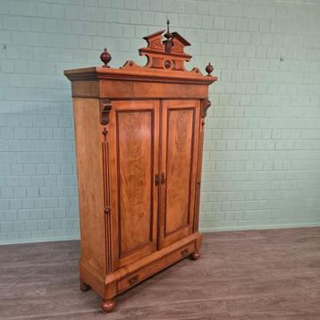 27163 Kast Kledingkast Gründerzeit 1880 Mahonie beschikbaar voor biedingen