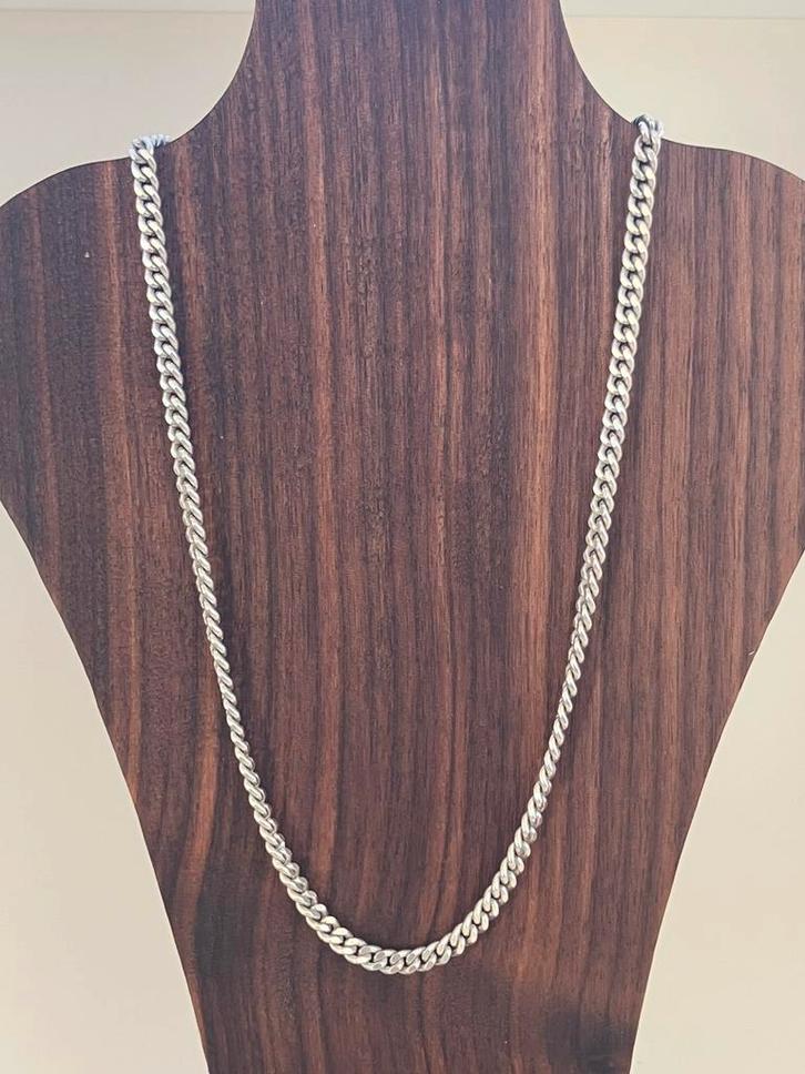 Zilveren gourmet ketting, Sieraden, Tassen en Uiterlijk, Kettingen, Zo goed als nieuw, Zilver, Ophalen of Verzenden