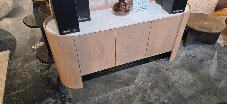 Dressoir Marmer en eikenhout 165cm B Keuze Korting!, Huis en Inrichting, Kasten | Dressoirs, Zo goed als nieuw, 150 tot 200 cm