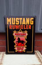 Emaille bord Mustang Rijwielen Langcat Bussum., Verzamelen, Reclamebord, Gebruikt, ., Ophalen of Verzenden