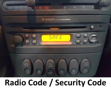 Radio Code voor Smart Roadster / For Two 450 beschikbaar voor biedingen