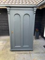 Stoere grijze landelijk grenen houten brocante meidenkast, Huis en Inrichting, Kasten | Kledingkasten, Ophalen, Met deur(en), 100 tot 150 cm
