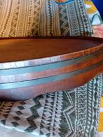 Dienblad van mahoniehout  met 2 singels van koper rondom, Ophalen of Verzenden, Gebruikt