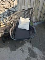 KARWEI loungestoel Bobbi zwart wicker, Tuin en Terras, Tuinstoelen, Ophalen, Gebruikt, Wicker