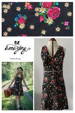 Tante Betsy 60s retro Sonja bloemenjurk – Alpine Meadow, Tante Betsy, Zwart, Maat 42/44 (L), Ophalen of Verzenden