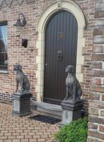 Set Engelse jachthonden op sokkel, Ophalen of Verzenden, Nieuw, Beton, Dierenbeeld