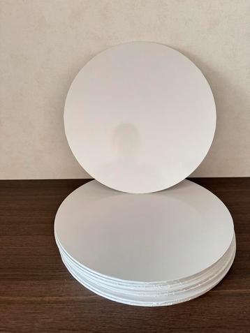 9x MDF Taartplanken Ø30cm - Wit Glans beschikbaar voor biedingen