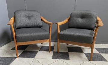 60 jaren set fauteuils  Wilhelm Knoll opnieuw grijs bekleed beschikbaar voor biedingen