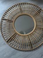 Ronde spiegel met houten frame, Rond, Ophalen of Verzenden, Zo goed als nieuw, 75 tot 100 cm