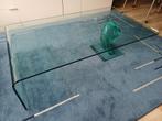 Design glazen gebogen salontafel, Huis en Inrichting, Ophalen, Gebruikt, 100 tot 150 cm, 50 tot 100 cm
