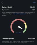 Tesla Model 3 92% SOH Long Range AWD 75 kWh NETTE NW APK, Auto's, Tesla, Automaat, 27 €/maand, Zwart, Blauw