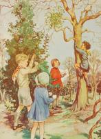 De Hulst en de Maretak - Vintage Schoolposter (1938), Antiek en Kunst, Antiek | Schoolplaten, Verzenden, Natuur en Biologie