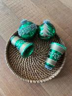 Vintage kerstballen west germany van kunststof groen, Ophalen of Verzenden, Gebruikt