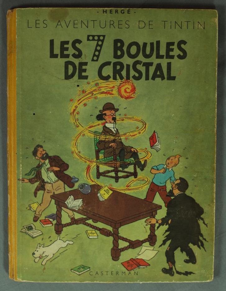 Kuifje – Les 7 Boules de Cristal 1e druk 1948 Casterman, Boeken, Stripboeken, Gelezen, Eén stripboek, Ophalen of Verzenden
