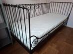 Zwart metalen bed inclusief matras, Ophalen, 90 cm, Eenpersoons, Zwart