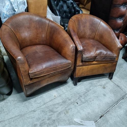 2x schapenleren design fauteuil Bart van Bekhoven + BEZORGD, Huis en Inrichting, Fauteuils, Gebruikt, Leer, Ophalen of Verzenden