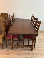 Houten Eettafel met Stoelen, Huis en Inrichting, Tafels | Eettafels, Ophalen, Gebruikt, 100 tot 150 cm, Eikenhout