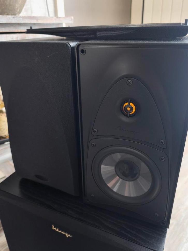 Mirage bookshelf speakers Zgan., Audio, Tv en Foto, Luidsprekers, Zo goed als nieuw, Front, Rear of Stereo speakers, 60 tot 120 watt