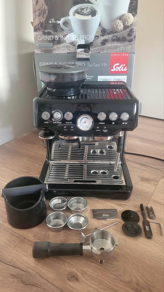 Solis Grind & Infuse Pro 115A Black - in originele doos!, Witgoed en Apparatuur, Koffiezetapparaten, Gebruikt, Gemalen koffie