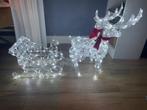 kerstverlichting 2x rendier met slee timer binnen buiten, Diversen, Kerst, Ophalen of Verzenden, Nieuw
