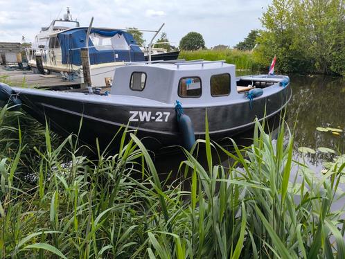 Stalen vlet, werkboot werkschip boot, Watersport en Boten, Motorboten en Motorjachten, Gebruikt, Staal, 6 tot 9 meter, Diesel
