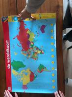Wereldkaart poster voor kids, Verzamelen, Posters, Ophalen, Zo goed als nieuw, Rechthoekig Staand