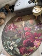 Tapijt rond bloemen, Huis en Inrichting, Stoffering | Tapijten en Kleden, Ophalen, Vintage/ Bohemian, Rood, Rond