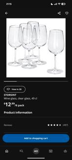 Storsint rode wijn glazen - 7 stuks ikea, Verzamelen, Glas en Borrelglaasjes, Ophalen, Zo goed als nieuw, Overige typen