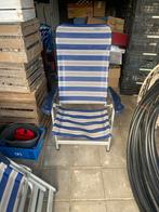 Blauw-wit gestreepte campingstoel, Caravans en Kamperen, Ophalen, Gebruikt, Campingstoel