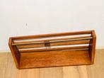 Vintage Houten Wandrek met Koperen Stang, Ophalen of Verzenden, Gebruikt