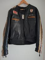 Vintage Leren Motorjack XL met protectie., Motoren, Heren, XL, Overige typen, Tweedehands