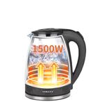 Waterkoker Elektrisch  2L  met LED  1500 Glazen Waterkoker, 1 tot 2 liter, Ophalen of Verzenden, Nieuw, Rvs