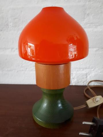 Vintage retro tafellamp glas Design Mushroom jaren 50-60. beschikbaar voor biedingen