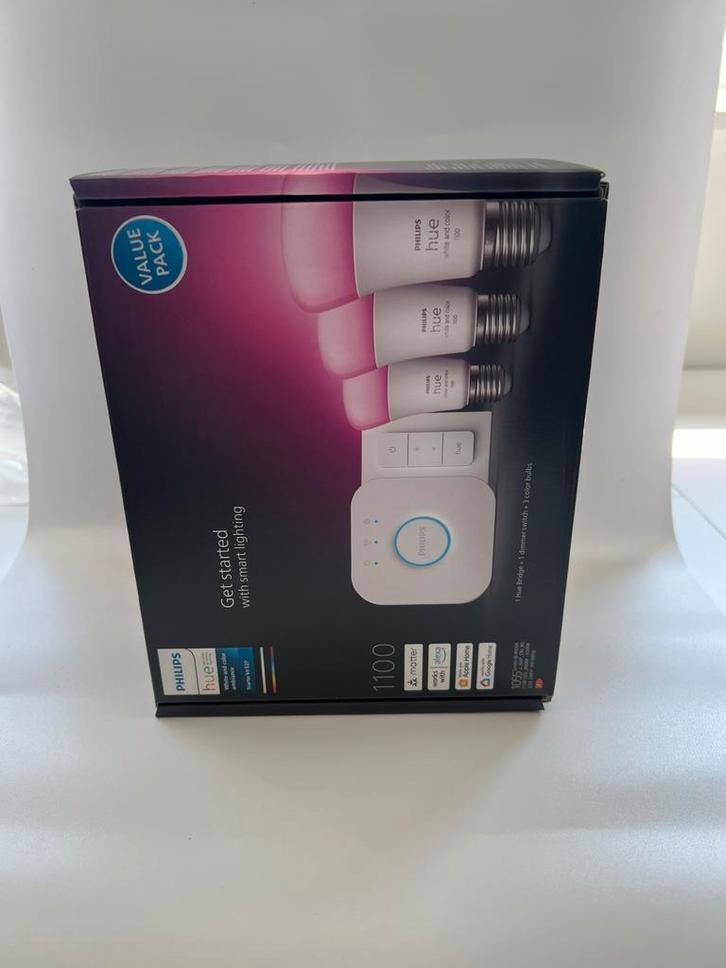 Philips Hue Starterkit E27 White & Color Ambiance 1100 lumen, Huis en Inrichting, Lampen | Losse lampen, Nieuw, Led-lamp, Minder dan 30 watt