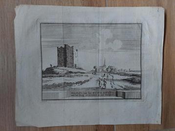 6 / Huis te Altena met dorp Almkerk - Originele gravure 1736 beschikbaar voor biedingen