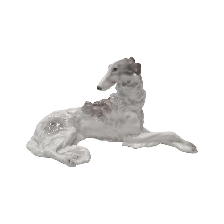 Art Deco porseleinen Barzoi beeld Schlaggenwald, Antiek en Kunst, Kunst | Beelden en Houtsnijwerken, Ophalen of Verzenden