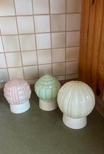 Oude glazen lampenbollen voor aan plafond, Huis en Inrichting, Lampen | Plafondlampen, Ophalen, Gebruikt, Glas, Retro