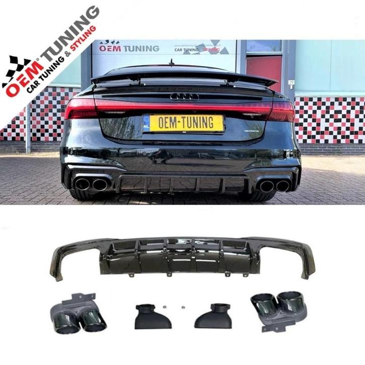 A7 Diffuser AUDI | Hoogglans zwart | 2018 –2023| voor sline, Auto diversen, Tuning en Styling, Ophalen of Verzenden