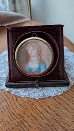 LIJSTJE fluweel  uitklapbaar in leren cassette, Ophalen of Verzenden