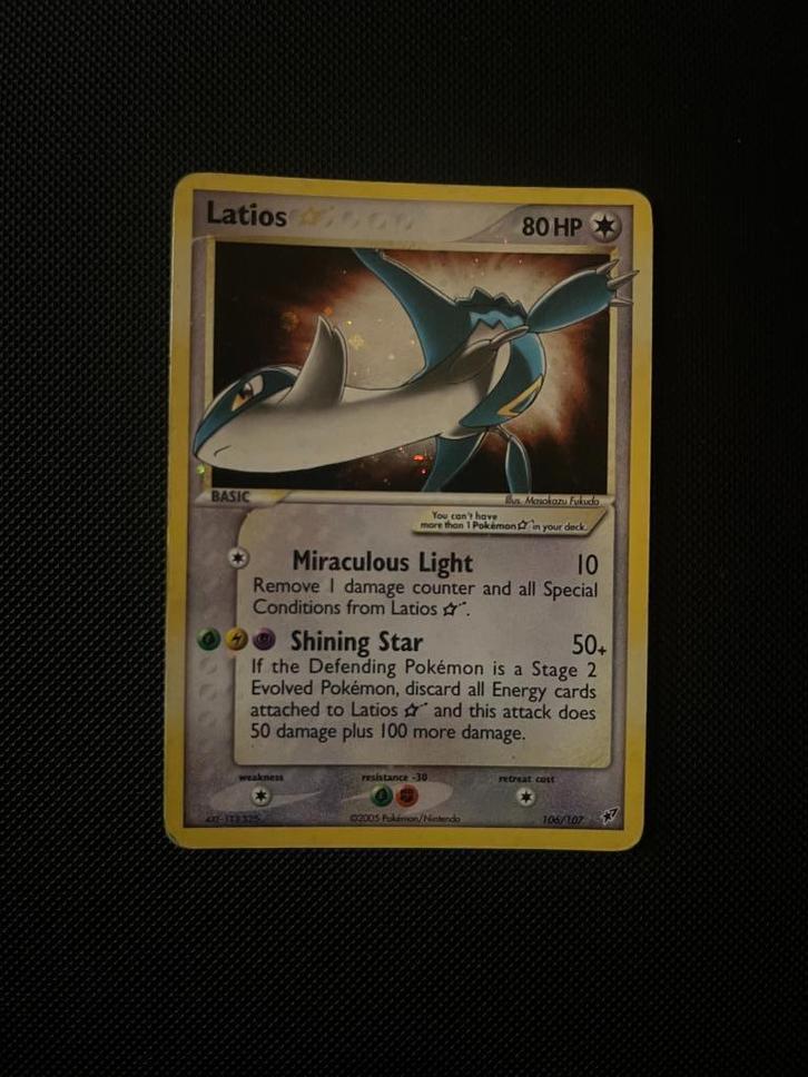 Latios [Gold Star] #106 - Pokemon Deoxys, Hobby en Vrije tijd, Verzamelkaartspellen | Pokémon, Gebruikt, Losse kaart, Foil, Ophalen of Verzenden