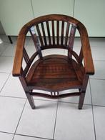 Donker eiken houten fauteil. In goede conditie. Confortable., Huis en Inrichting, Fauteuils, Ophalen, 75 tot 100 cm, Zo goed als nieuw