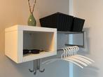 Wandkapstok / garderoberek, wit & geborsteld metaal, 90cm, Huis en Inrichting, Zo goed als nieuw, Minder dan 100 cm, Metaal, Ophalen
