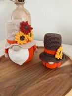 Set gehaakte pompoen poppetjes decoratie kabouters, Ophalen of Verzenden, Zo goed als nieuw, Haken, Overige typen