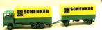 Herpa Ford Transcontinental Schenker huif aanhanger  1/87, Ophalen of Verzenden, Nieuw, Bus of Vrachtwagen, Herpa