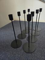 8 zwarte kandelaren voor kaarsen, Ophalen of Verzenden, Zo goed als nieuw, Metaal, Minder dan 25 cm